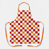 Rood Wit Oranje Geruit Patroonontwerp  Schort (Voorkant)