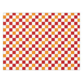 Rood Wit Oranje Geruit Patroonontwerp Tafelkleed (Voorkant (Horizontaal))