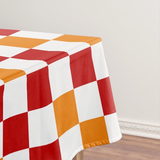 Rood Wit Oranje Geruit Patroonontwerp Tafelkleed (Voorbeeld)