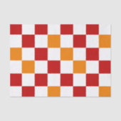 Rood Wit Oranje Geruit Patroonontwerp  Tissuepapier (Voorkant)
