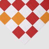 Rood Wit Oranje Geruit Patroonontwerp  Tissuepapier (Detail)
