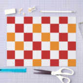 Rood Wit Oranje Geruit Patroonontwerp  Tissuepapier (Craft)