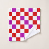Rood Wit Paars Geruit Patroonontwerp  Bad Handdoek (Wasdoekje)