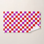 Rood Wit Paars Geruit Patroonontwerp  Bad Handdoek (Handdoek)