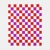 Rood Wit Paars Geruit Patroonontwerp  Fleece Deken (Voorkant)