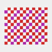 Rood Wit Paars Geruit Patroonontwerp  Fleece Deken (Voorkant (Horizontaal))