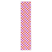 Rood Wit Paars Geruit Patroonontwerp  Korte Tafelloper (Voorkant)