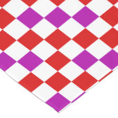 Rood Wit Paars Geruit Patroonontwerp  Korte Tafelloper (Hoek)
