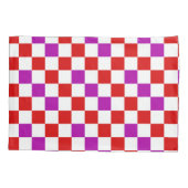 Rood Wit Paars Geruit Patroonontwerp  Kussensloop (Achterkant)