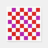 Rood Wit Paars Geruit Patroonontwerp Servet (Voorkant)