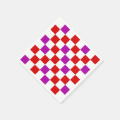 Rood Wit Paars Geruit Patroonontwerp Servet (Hoek)