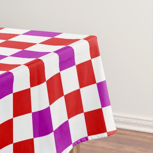 Rood Wit Paars Geruit Patroonontwerp Tafelkleed (Voorbeeld)