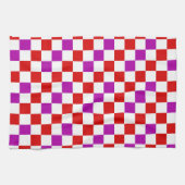 Rood Wit Paars Geruit Patroonontwerp Theedoek (Horizontaal)