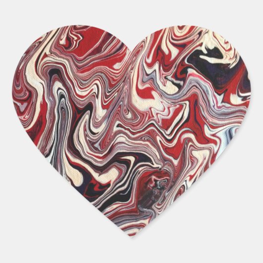 Rood, wit, Paars Hart Sticker (Voorkant)