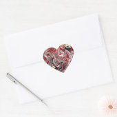 Rood, wit, Paars Hart Sticker (Envelop)