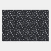 Rood Wit Paarse Sneeuwvlokken Zwart Kerstmis Inpakpapier Vel (Voorkant 2)