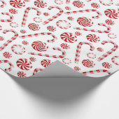 Rood, wit papier met kerstinslag (Hoek)