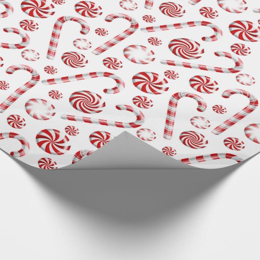 Rood, wit papier met kerstinslag (Hoek)