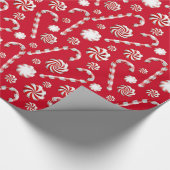 Rood, wit papier met kerstinslag (Hoek)