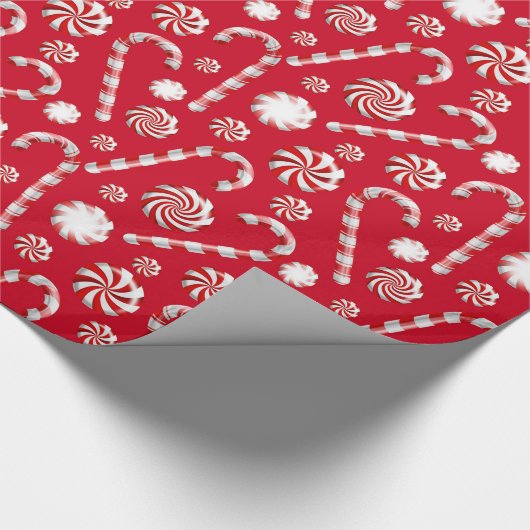 Rood, wit papier met kerstinslag (Hoek)