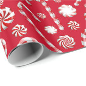 Rood, wit papier met kerstinslag (Rol Hoek)