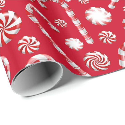 Rood, wit papier met kerstinslag (Rol Hoek)