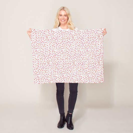 Rood wit patroon harten Valentijnsdag Fleece Deken (In situ)