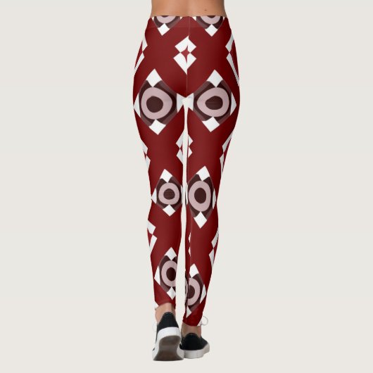 Rood wit patroon Leggings (Achterkant)