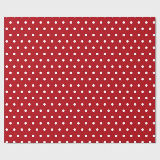Rood Wit Patroon Polka Dot Cadeaupapier (Vlak)