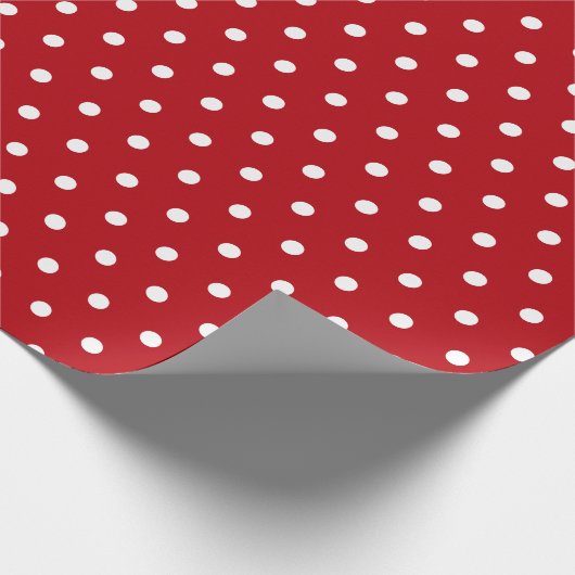 Rood Wit Patroon Polka Dot Cadeaupapier (Hoek)