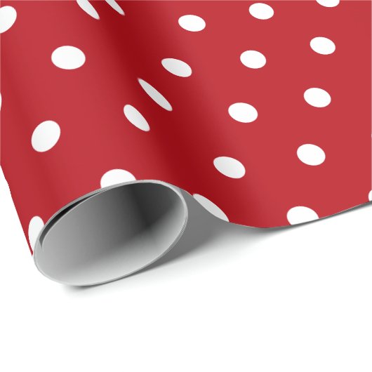 Rood Wit Patroon Polka Dot Cadeaupapier (Rol Hoek)