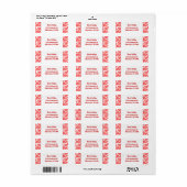 Rood Wit Pepermunt Patroon Aangepast Retouradres Etiket (Full Sheet)