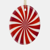 Rood wit Peppermint Swirl Design Ornament (Rechts)