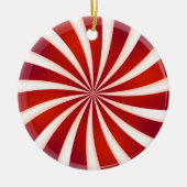 Rood wit Peppermint Swirl Design Ornament (Voorkant)