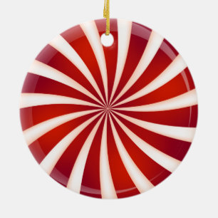 Rood wit Peppermint Swirl Design Ornament