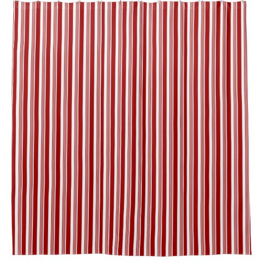 Rood wit piepermint Stripe Design Showgordijn Douchegordijn (Voorkant)