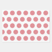 Rood & Wit Pinwheel Kerstmis Inpakpapier Vel (Voorkant 2)