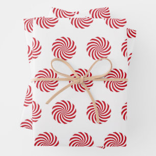 Rood & Wit Pinwheel Kerstmis Inpakpapier Vel