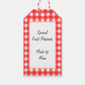 Rood Wit Plaid Bewerkbaar Inblikken of Gift Label Cadeaulabel (Voorkant)