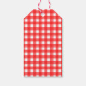 Rood Wit Plaid Bewerkbaar Inblikken of Gift Label Cadeaulabel (Achterkant)
