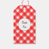 Rood Wit Plaid Custom Dank u Cadeau Label Cadeaulabel (Voorkant)