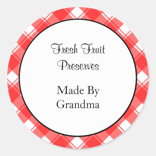 Rood Wit Plaid Custom Inblikken Stickers (Voorkant)