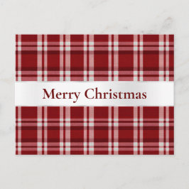 Rood Wit Plaid Kerstmis Briefkaart