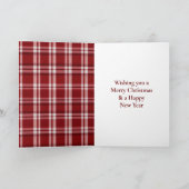 Rood Wit Plaid Kerstmis Kaart (Binnen)