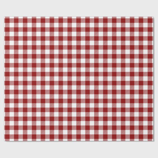 Rood wit plaid patroon Kerstmis Cadeaupapier (Vlak)
