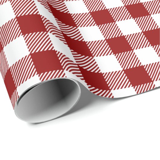 Rood wit plaid patroon Kerstmis Cadeaupapier (Rol Hoek)