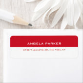 Rood Wit Plain Elegant Hedendaags Uniek Etiket (Insitu)