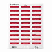 Rood Wit Plain Elegant Hedendaags Uniek Etiket (Full Sheet)