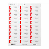 Rood & Wit Plain Elegant Minimalistisch Modern Etiket (Full Sheet)
