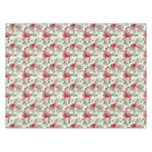 Rood Wit Poinsettia Rode bessen Patroon Kerstmis Tafelkleed (Voorkant (Horizontaal))